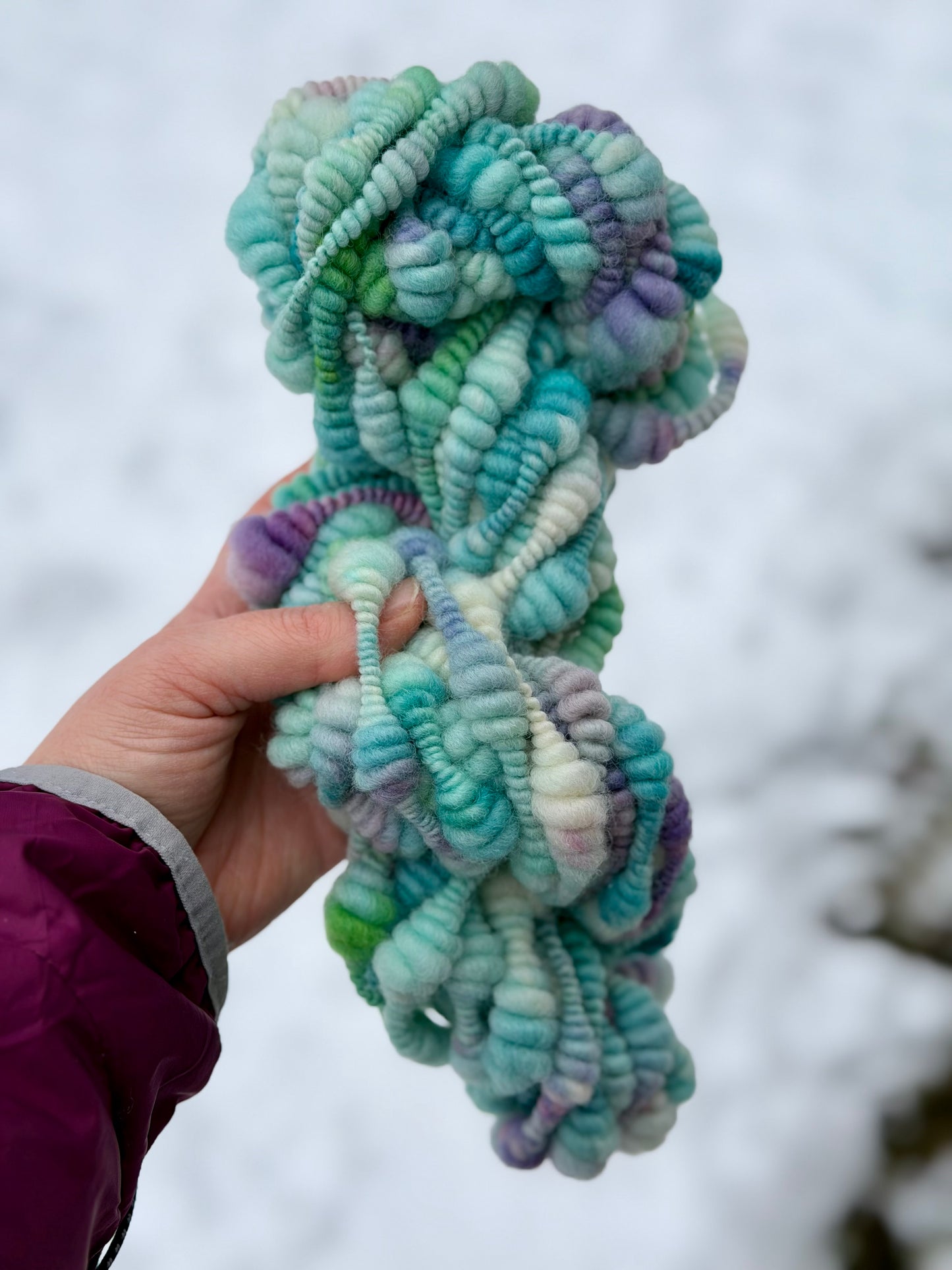 Coiled Art Yarn – Hand Dyed, Handspun Textured Fiber Art - 4 Yard Increments