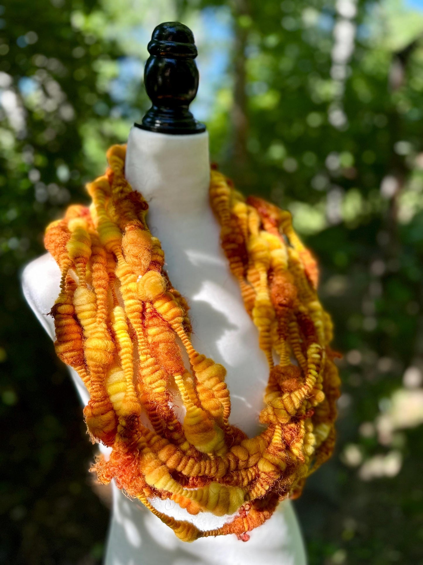 3.5 Yards Mustard/Golden Handspun Art Yarn