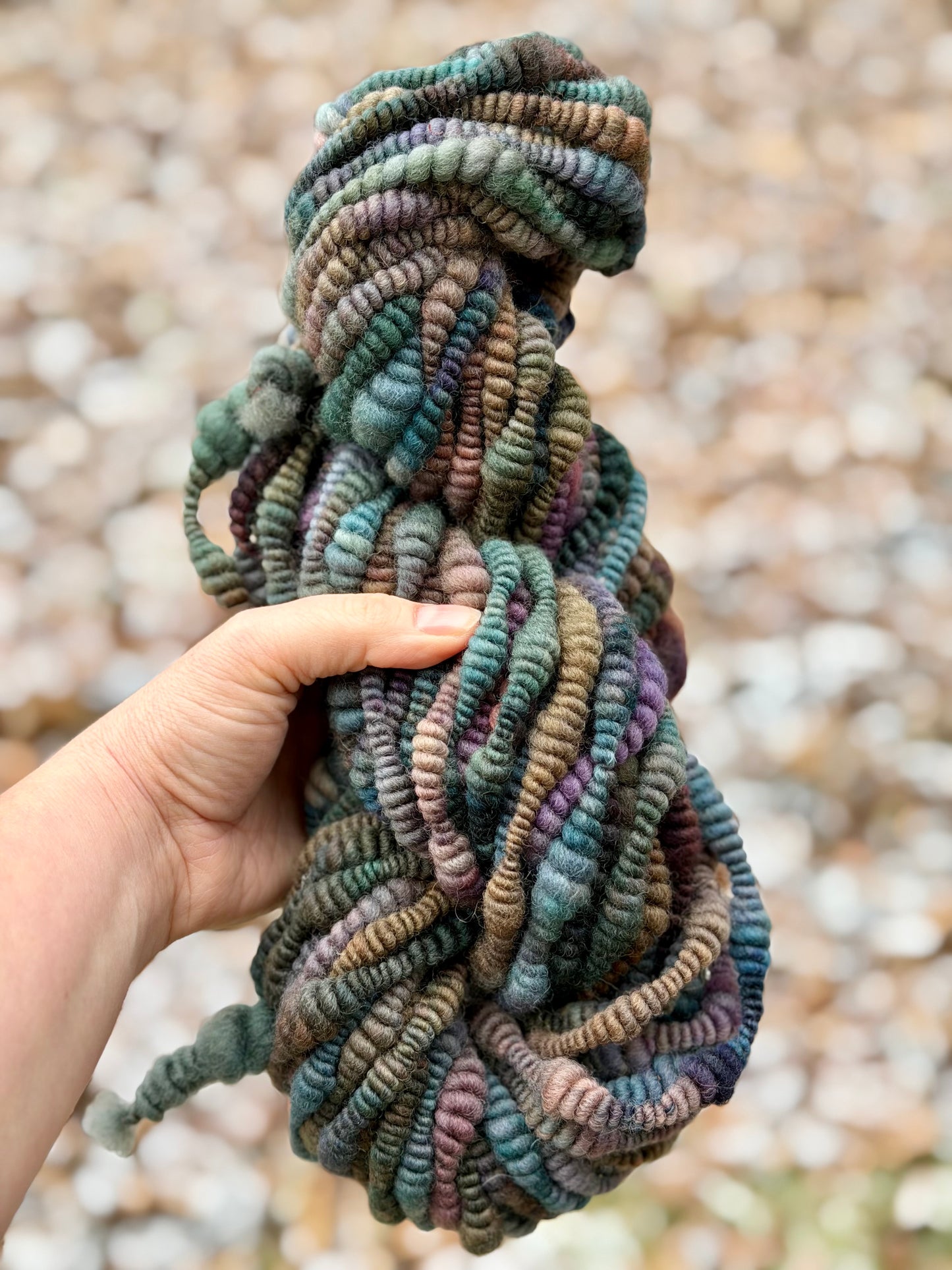 Coiled Art Yarn – Hand Dyed, Handspun Textured Fiber Art - 4 Yard Increments