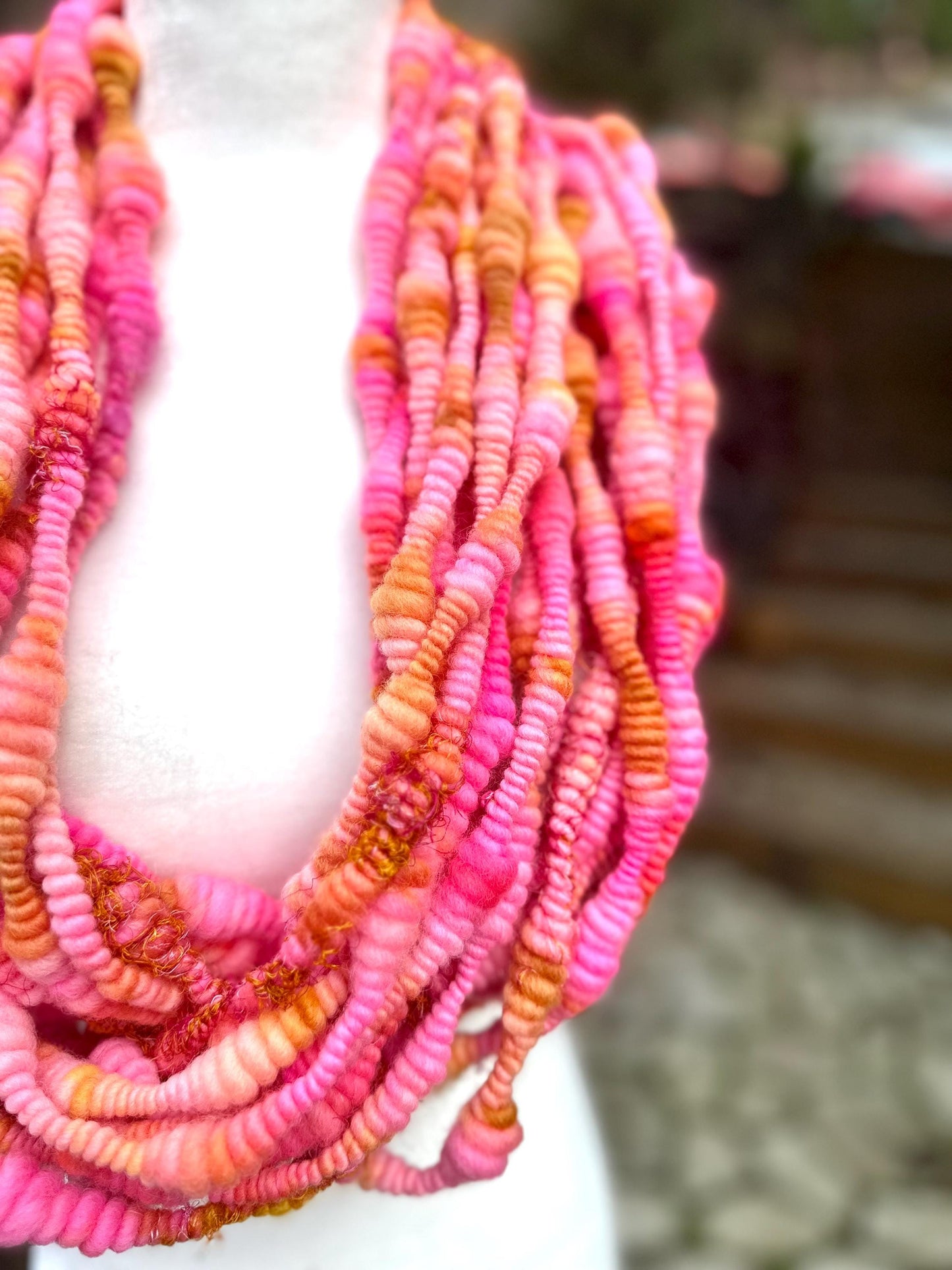 3 Yards Sunset/Sunrise Handspun  Art Yarn