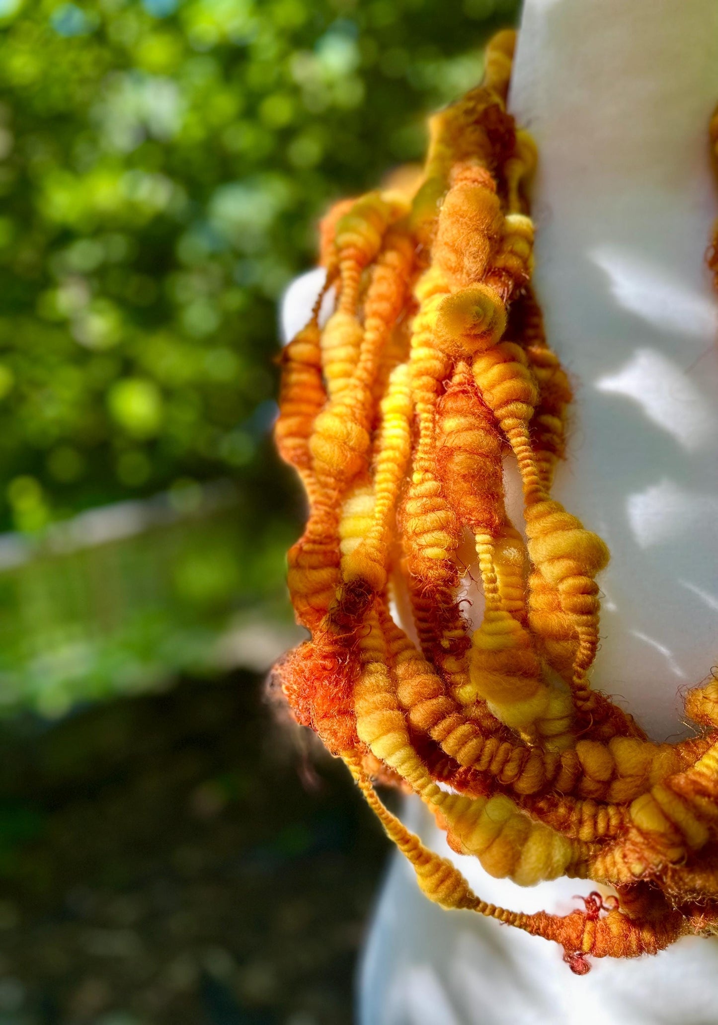 3.5 Yards Mustard/Golden Handspun Art Yarn