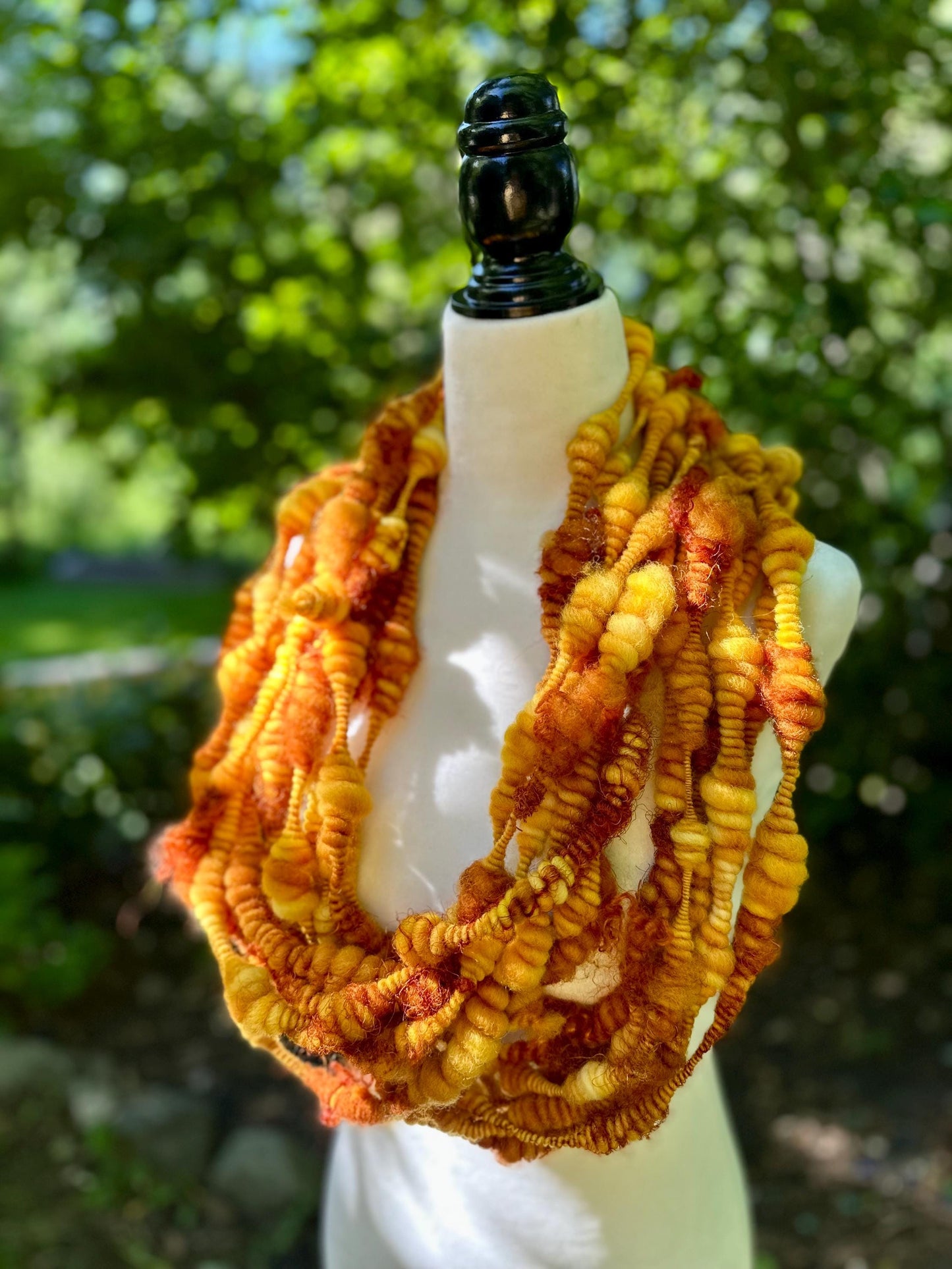 3.5 Yards Mustard/Golden Handspun Art Yarn