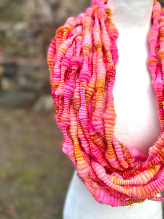 3 Yards Sunset/Sunrise Handspun  Art Yarn