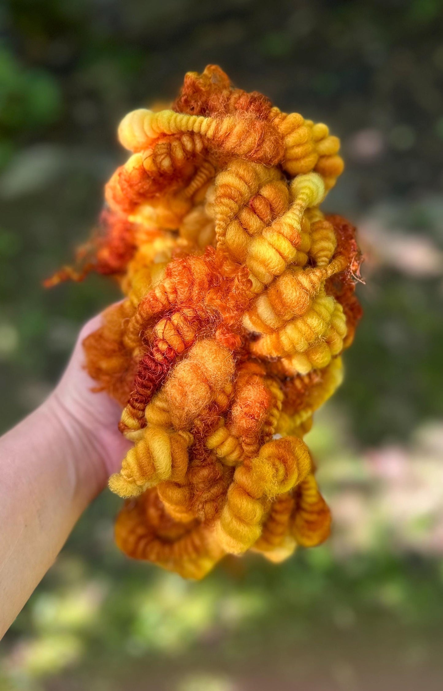 3.5 Yards Mustard/Golden Handspun Art Yarn