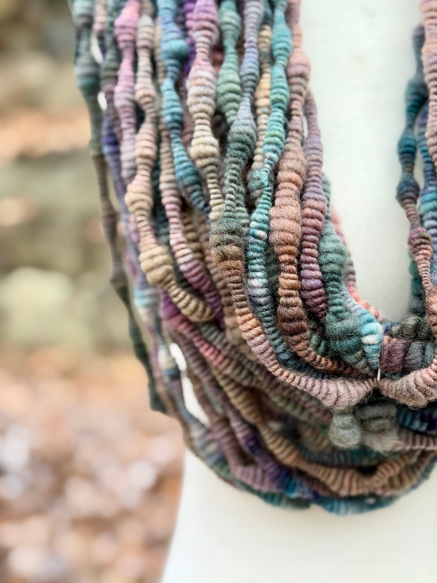 Coiled Art Yarn – Hand Dyed, Handspun Textured Fiber Art - 4 Yard Increments
