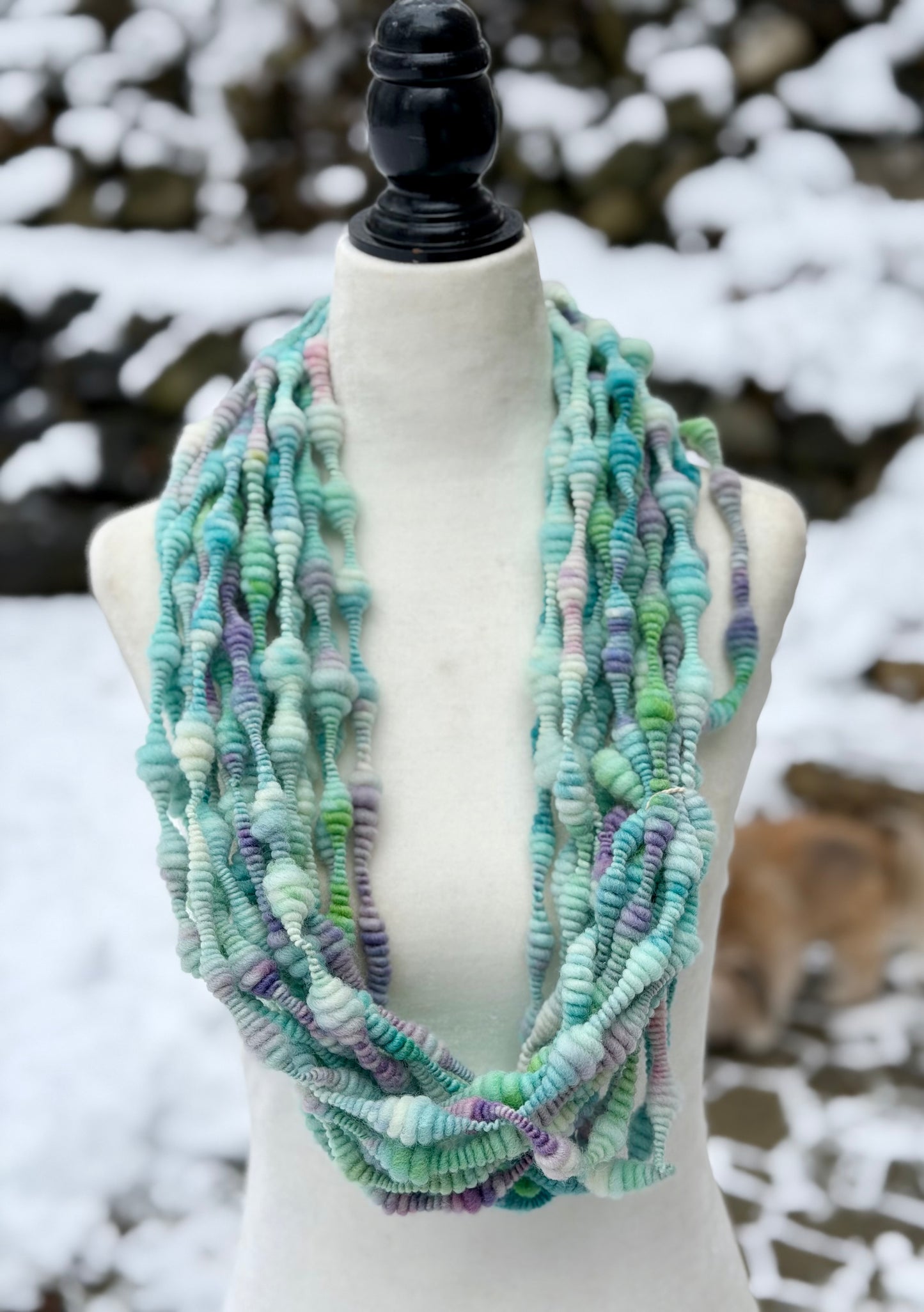 Coiled Art Yarn – Hand Dyed, Handspun Textured Fiber Art - 4 Yard Increments