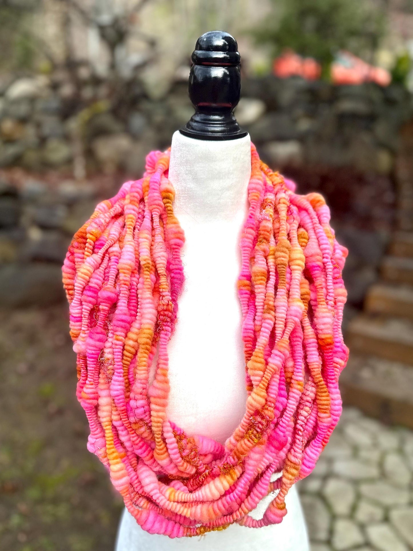 3 Yards Sunset/Sunrise Handspun  Art Yarn