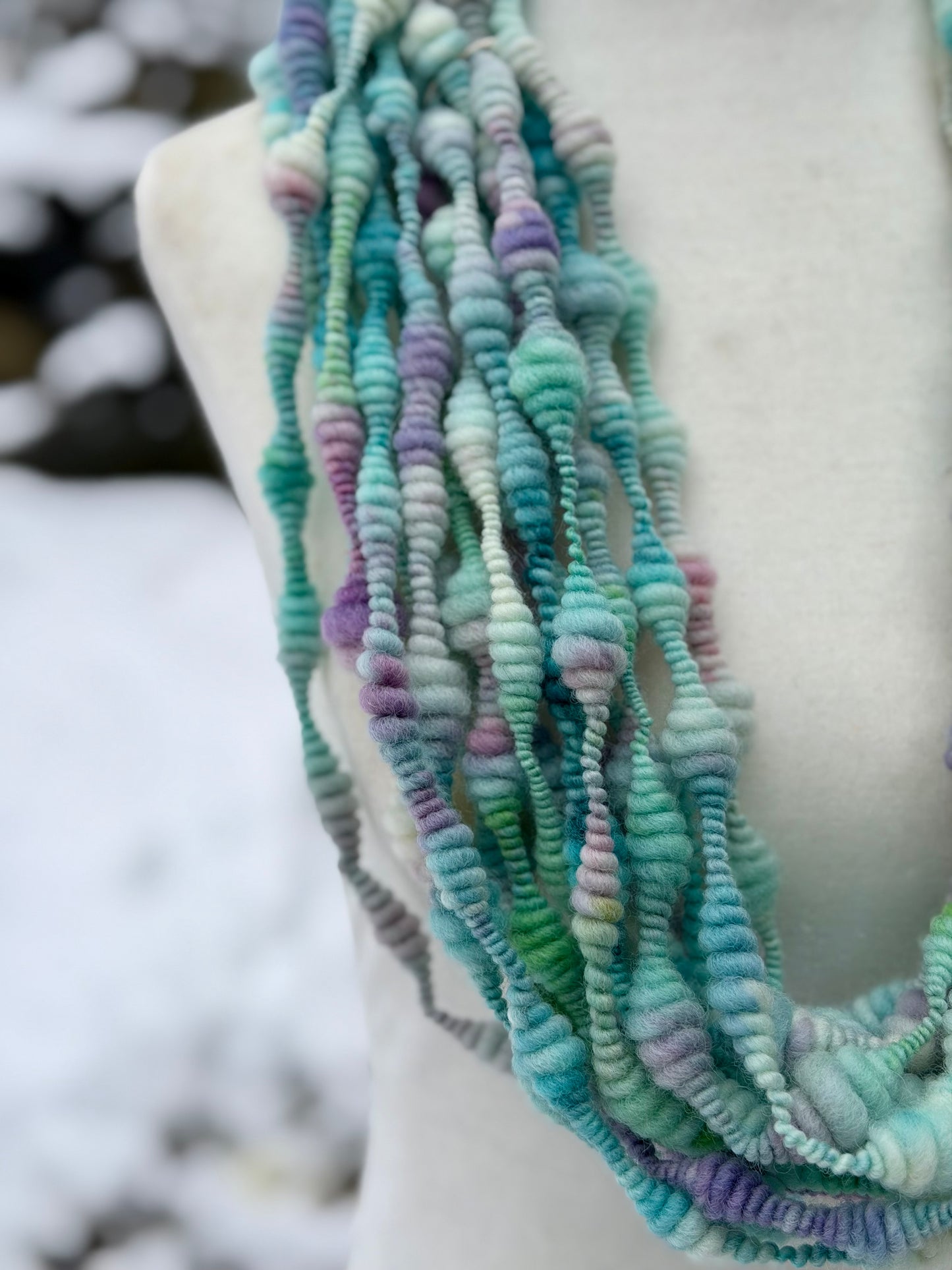 Coiled Art Yarn – Hand Dyed, Handspun Textured Fiber Art - 4 Yard Increments