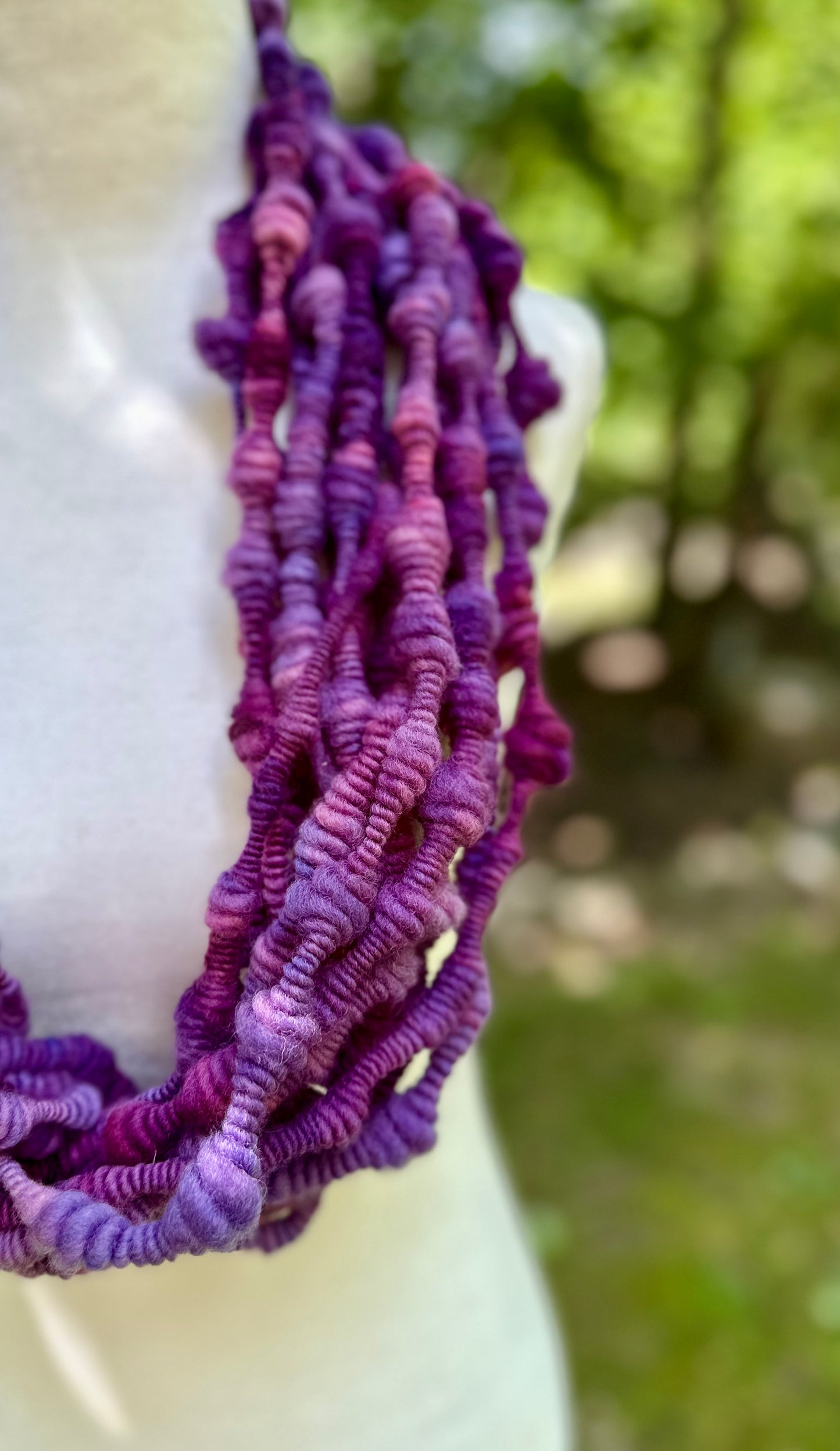 3 Yards Purple Handspun Art Yarn