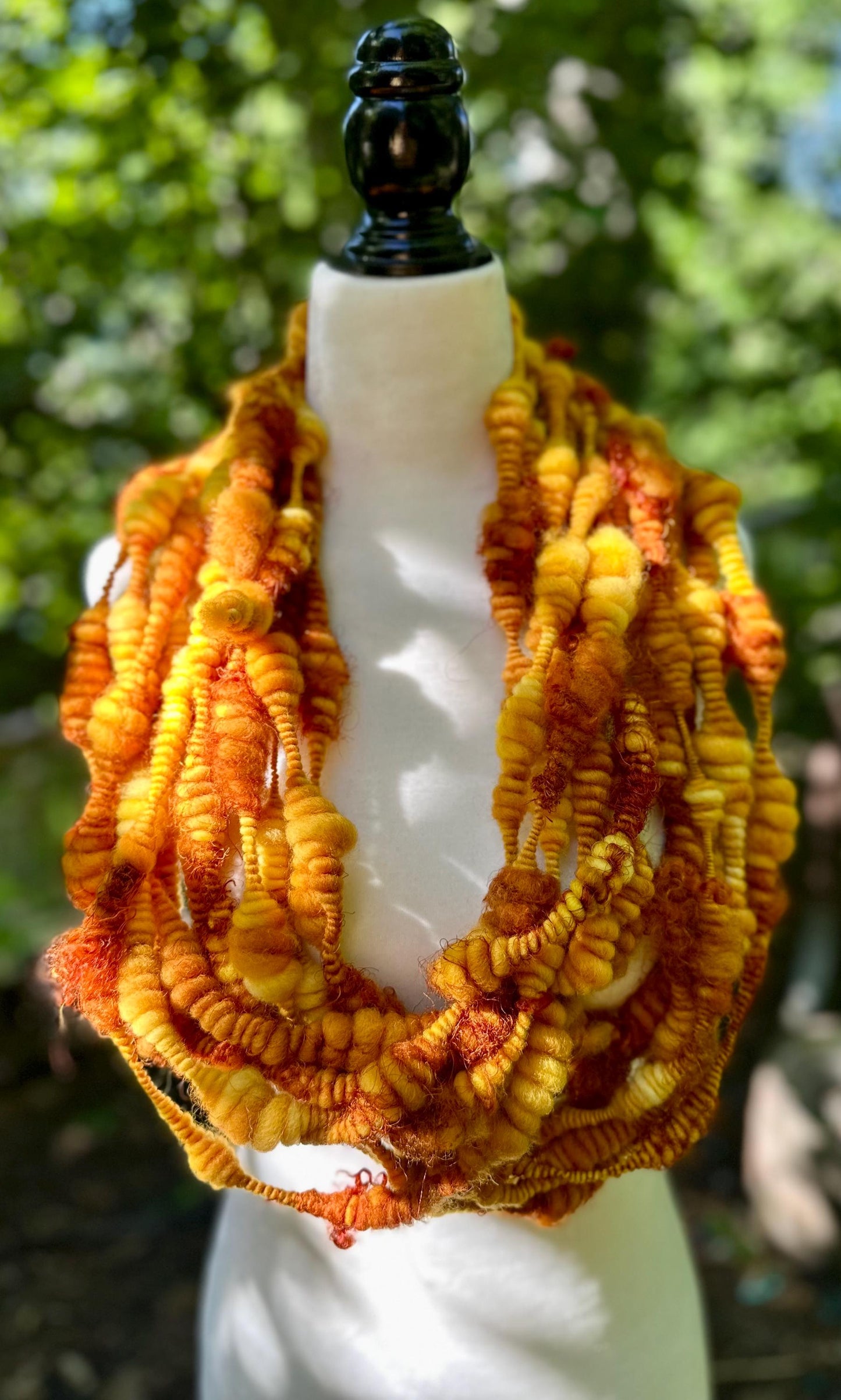 3.5 Yards Mustard/Golden Handspun Art Yarn