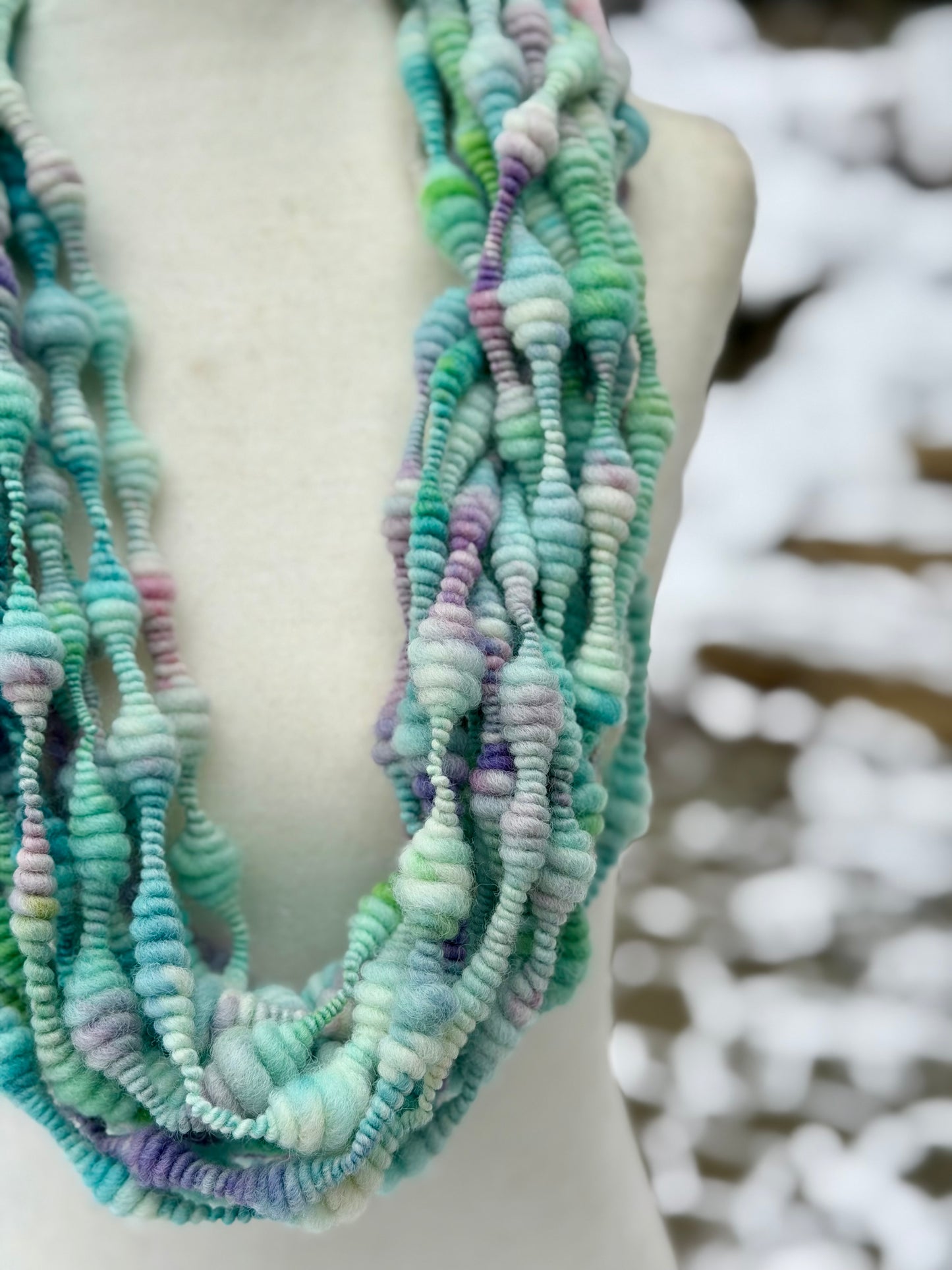 Coiled Art Yarn – Hand Dyed, Handspun Textured Fiber Art - 4 Yard Increments
