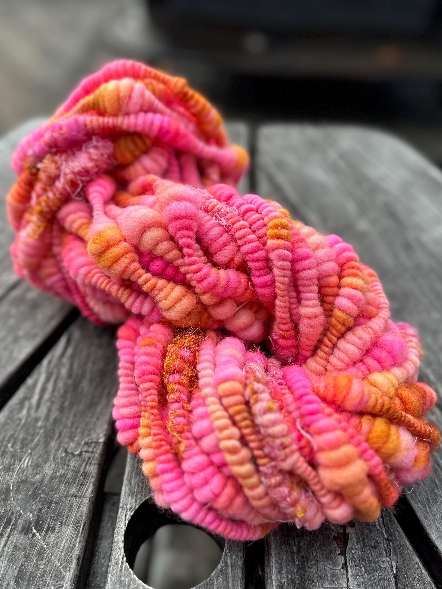 3 Yards Sunset/Sunrise Handspun  Art Yarn