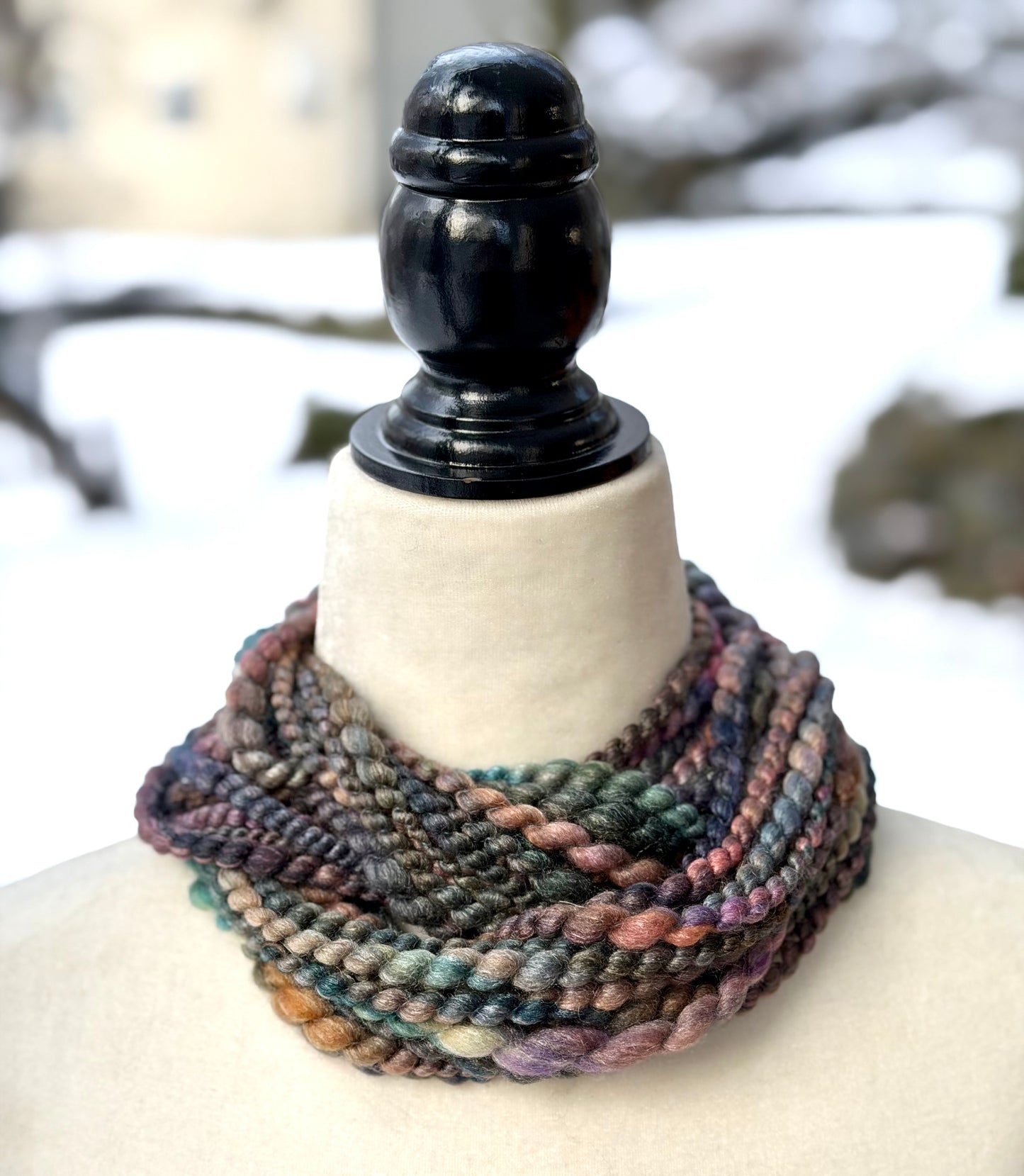 16 Yards Wearable Art Yarn | Hand Dyed Handspun Merino & Tussah Silk Art Yarn for Knitting, Crochet, Weaving, and Felting - 37 grams /1.3 oz