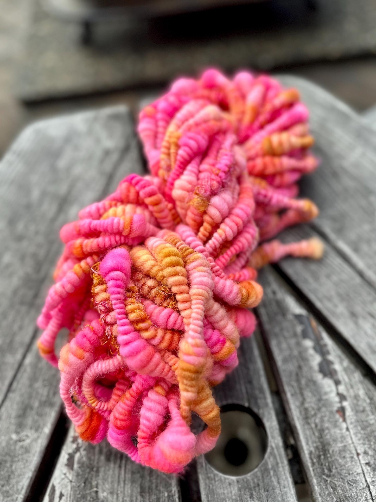 3 Yards Sunset/Sunrise Handspun  Art Yarn