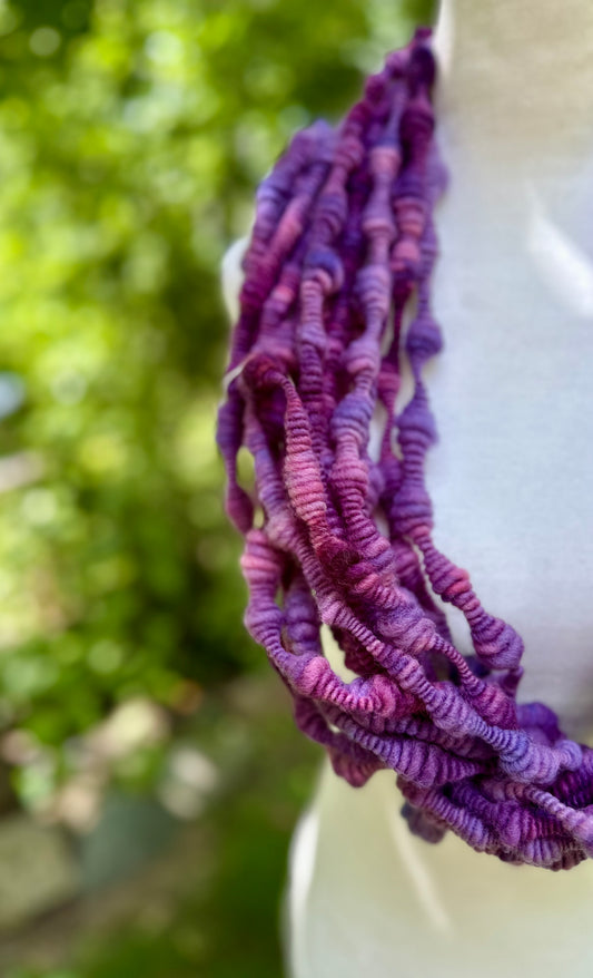3 Yards Purple Handspun Art Yarn