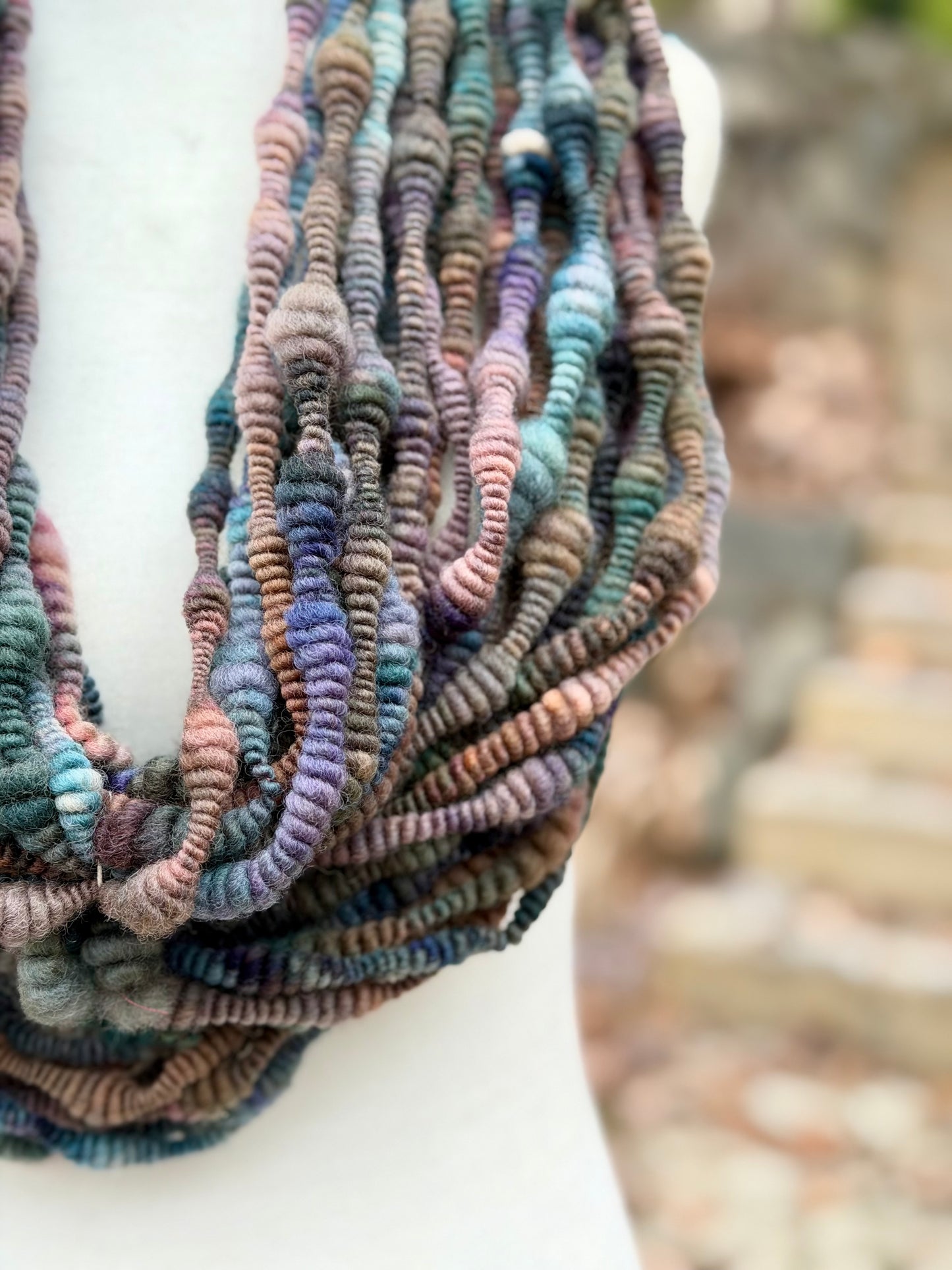 Coiled Art Yarn – Hand Dyed, Handspun Textured Fiber Art - 4 Yard Increments