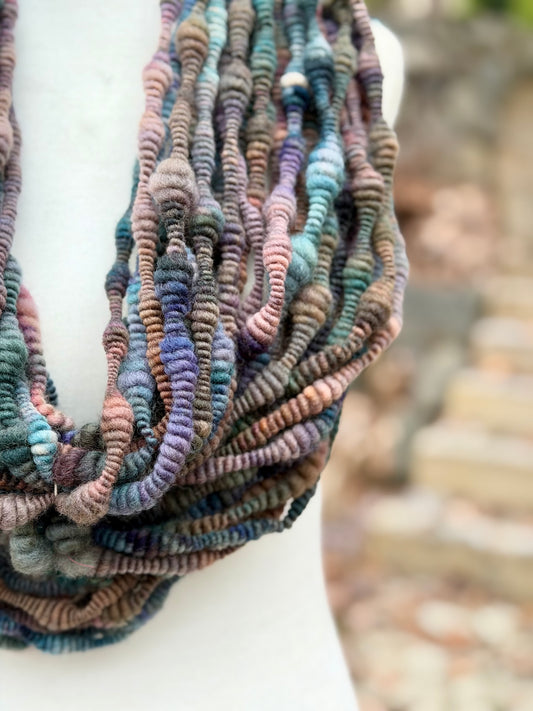 Coiled Art Yarn – Hand Dyed, Handspun Textured Fiber Art - 4 Yard Increments