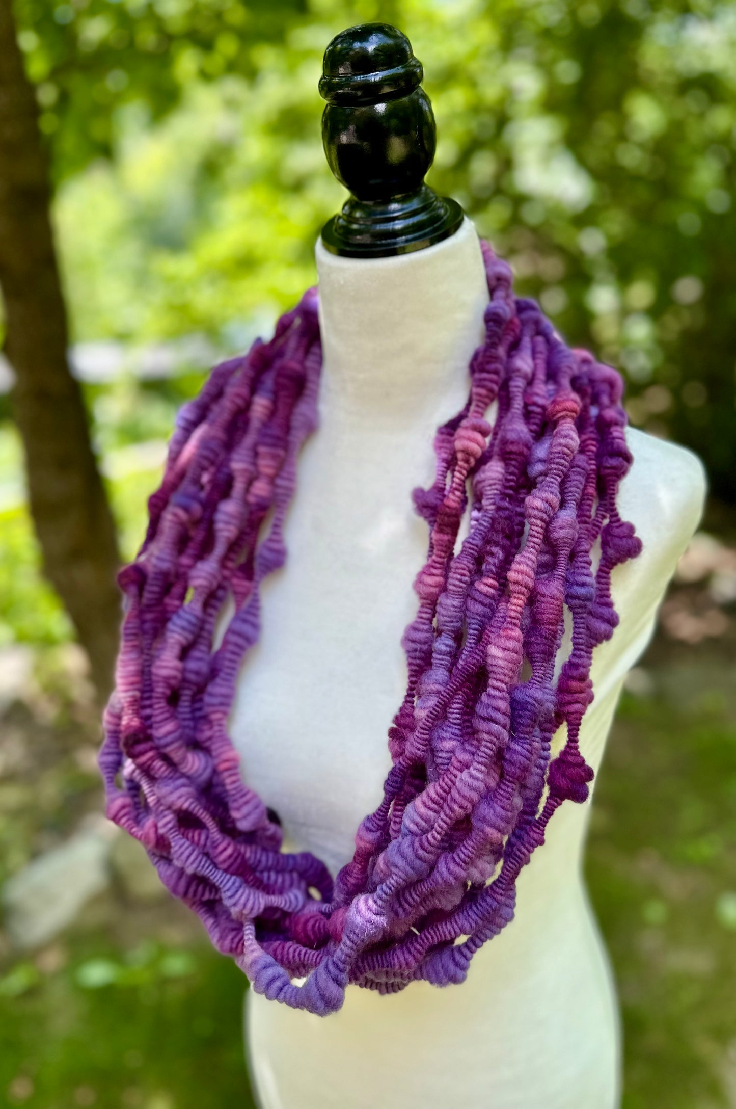 3 Yards Purple Handspun Art Yarn