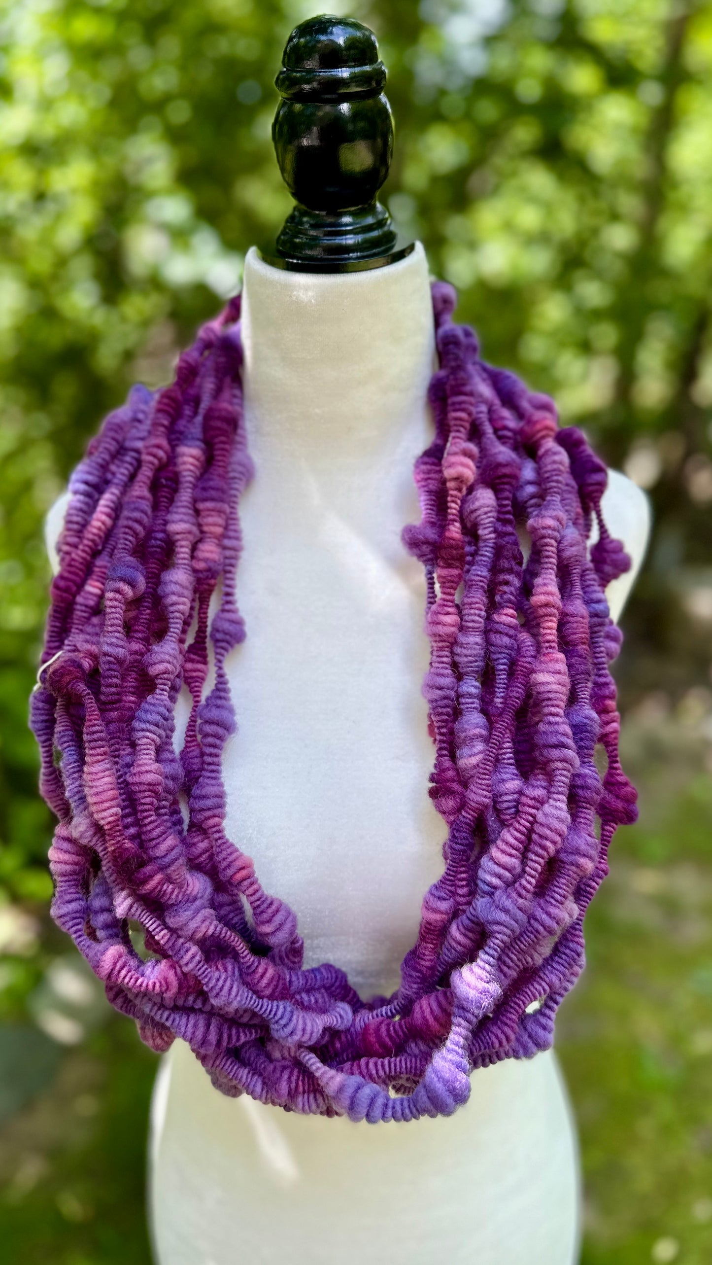 3 Yards Purple Handspun Art Yarn