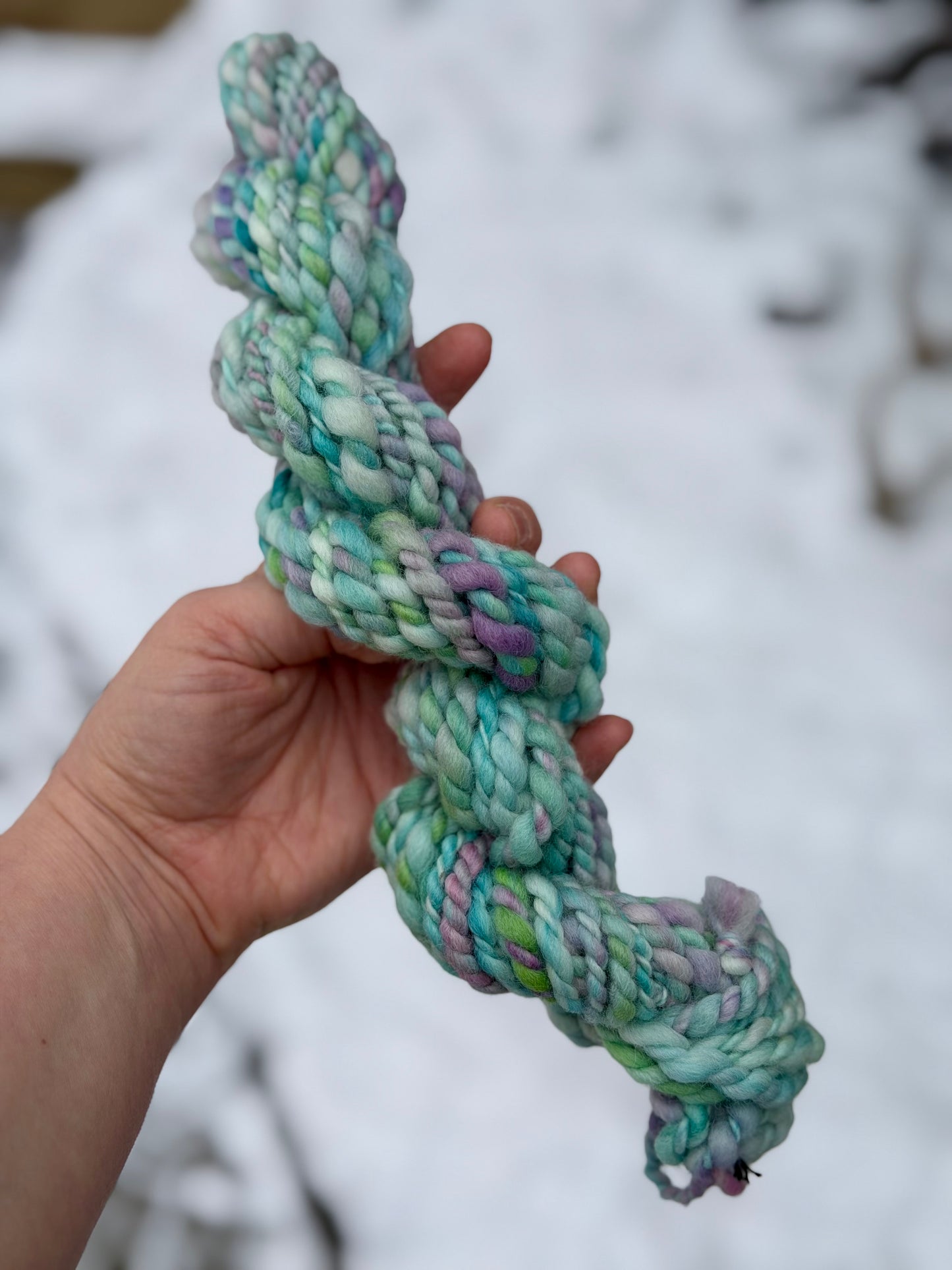 Two Ply Art Yarn – Hand Dyed, Handspun Textured Fiber Art Yarn - 18 Yards