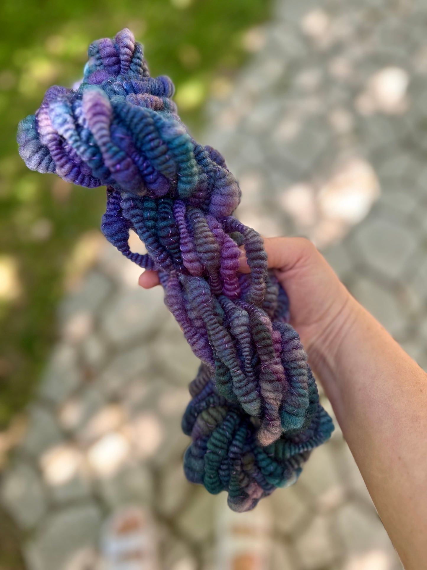 3 Yards Coiled Handspun Art Yarn