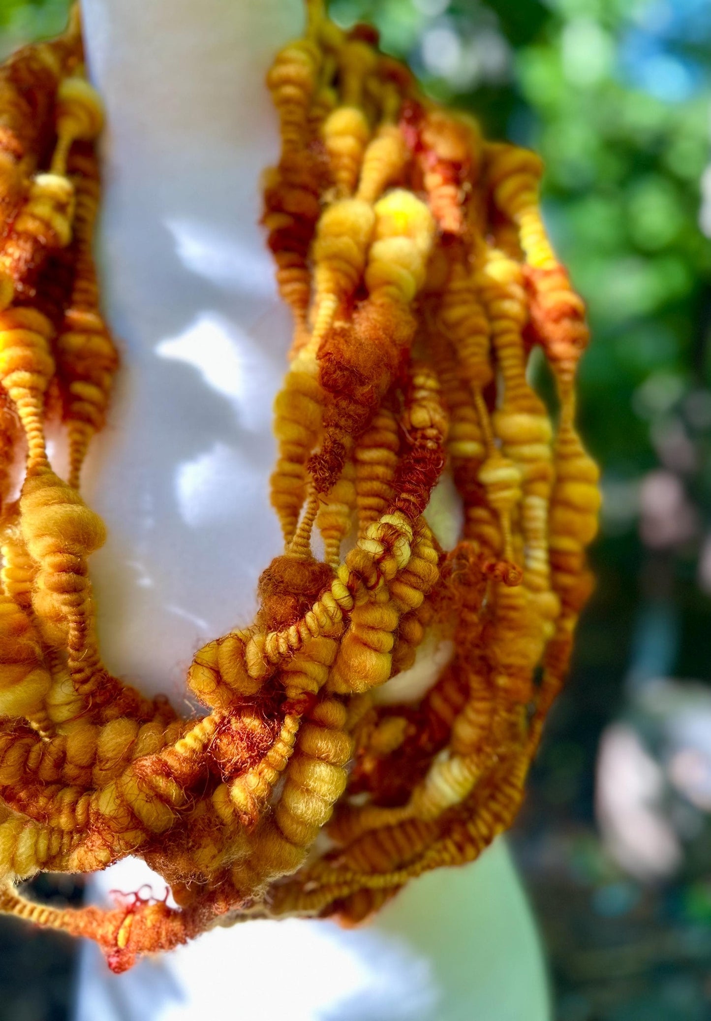 3.5 Yards Mustard/Golden Handspun Art Yarn