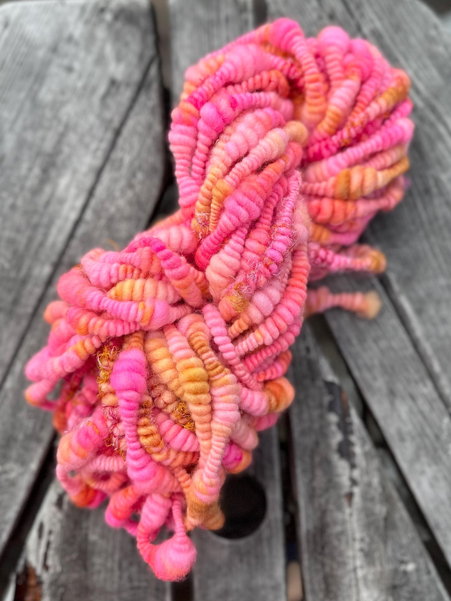 3 Yards Sunset/Sunrise Handspun  Art Yarn