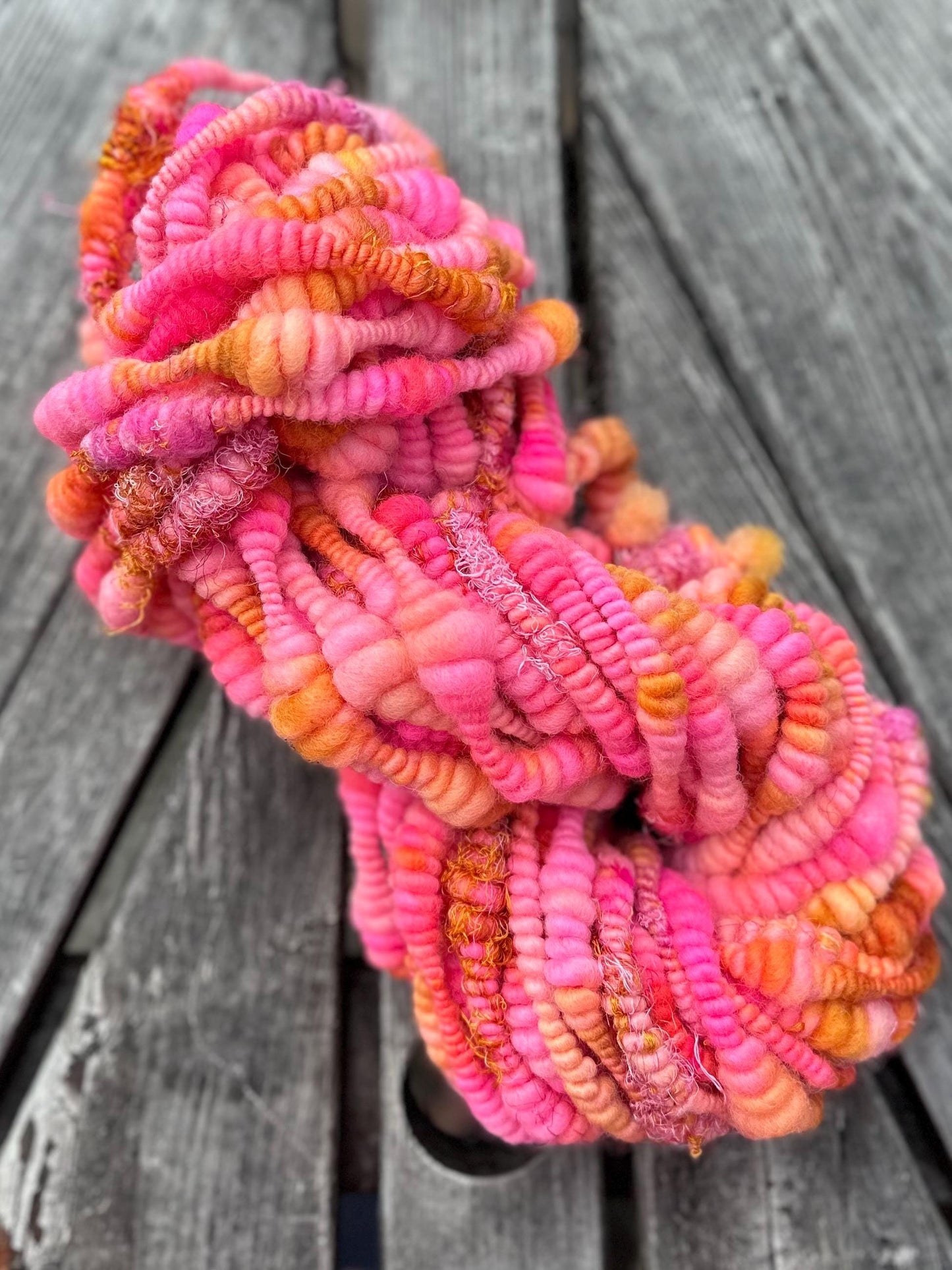 3 Yards Sunset/Sunrise Handspun  Art Yarn