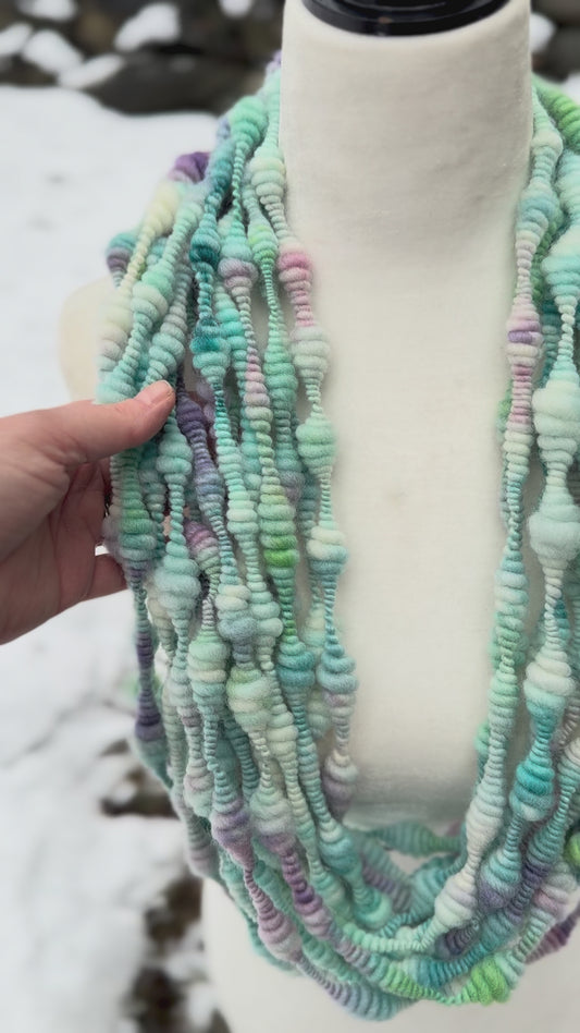 Coiled Art Yarn – Hand Dyed, Handspun Textured Fiber Art - 4 Yard Increments